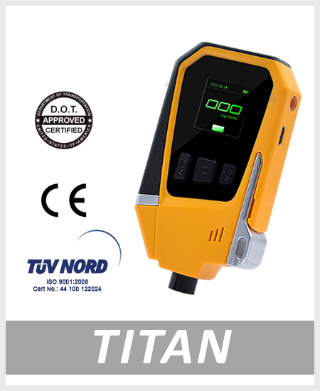 Alcohol tester with window breaker Titan
